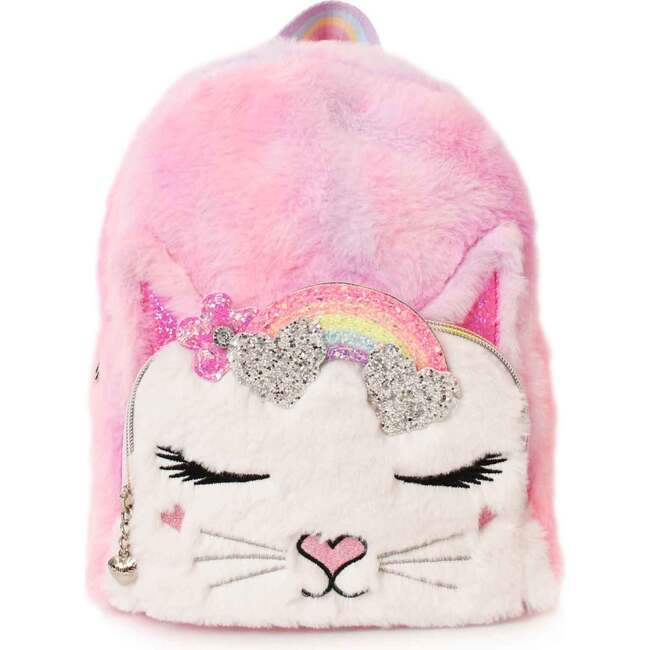 Miss Bella Pink Tie Dye Plush Mini Backpack, Pink - Backpacks - 1