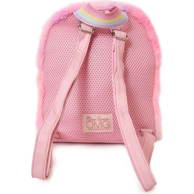 Miss Bella Pink Tie Dye Plush Mini Backpack, Pink - Backpacks - 3