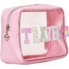 Clear embellished 'TRAVEL' Pouch, Pink - Bags - 2