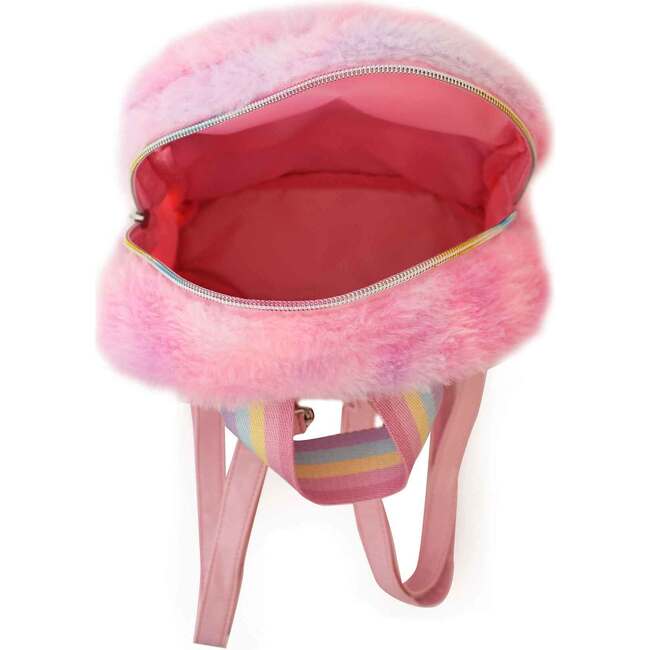 Miss Bella Pink Tie Dye Plush Mini Backpack, Pink - Backpacks - 4