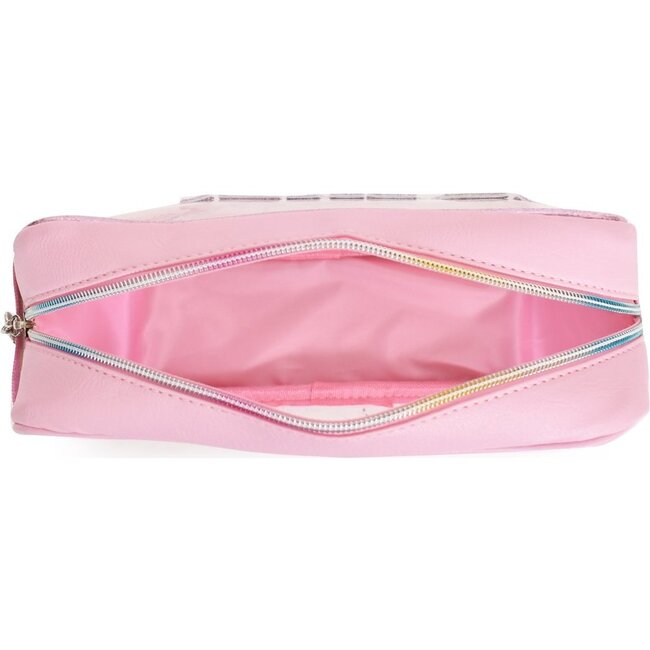 Clear embellished 'TRAVEL' Pouch, Pink - Bags - 5