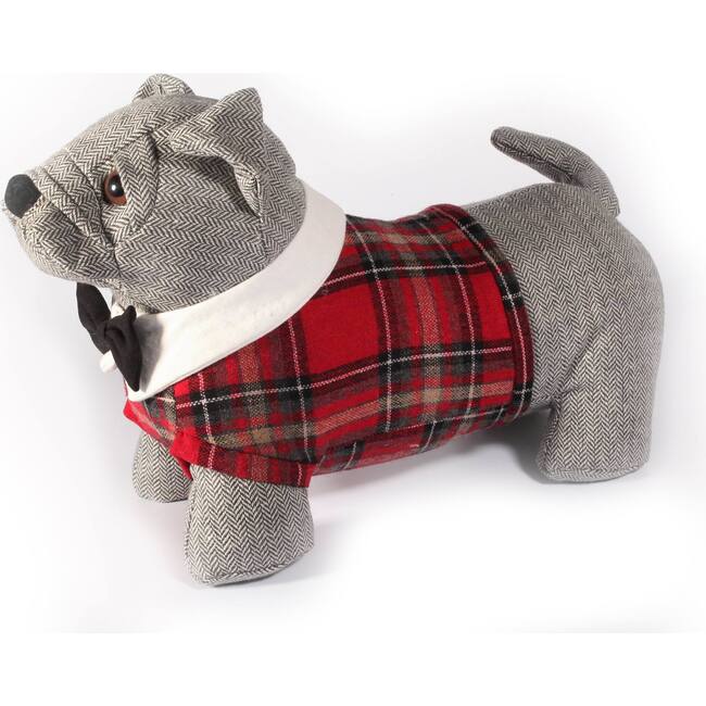 Bull Dog Door Stopper, Plaid - Accents - 1
