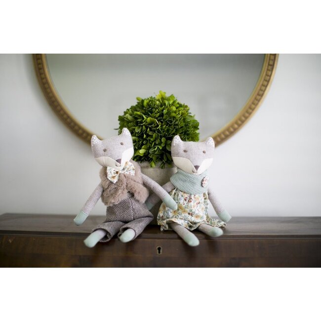 Mr & Mrs Fox Doll Set, Grey - Soft Dolls - 3