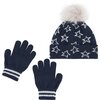 Star Hat and Glove Set, Navy - Hats - 2