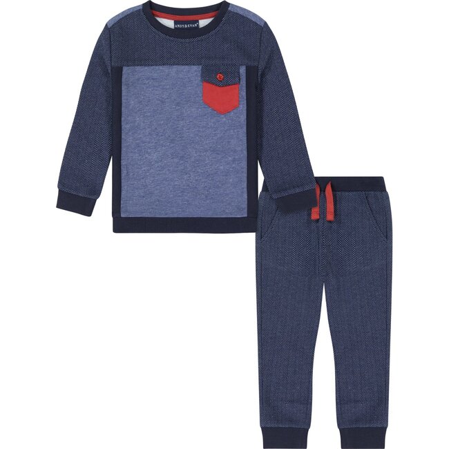 French Terry Sweat Set, Navy