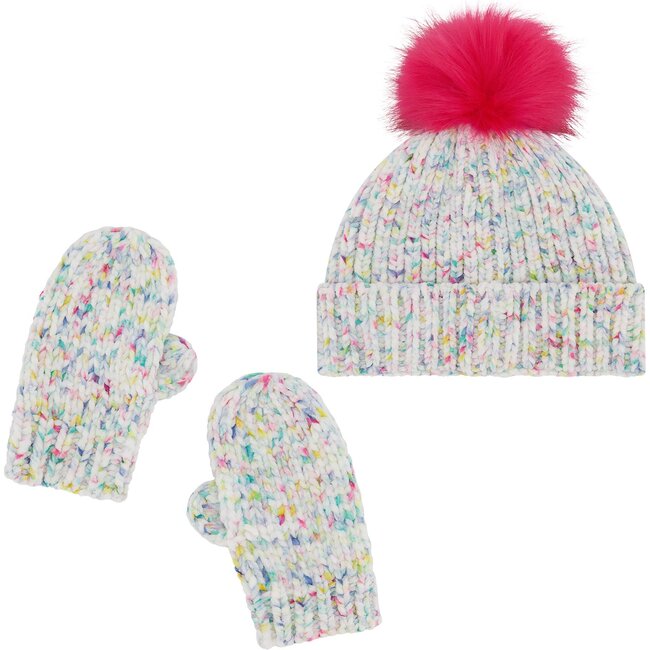 Chenille Hat and Glove Set, Multi - Hats - 1