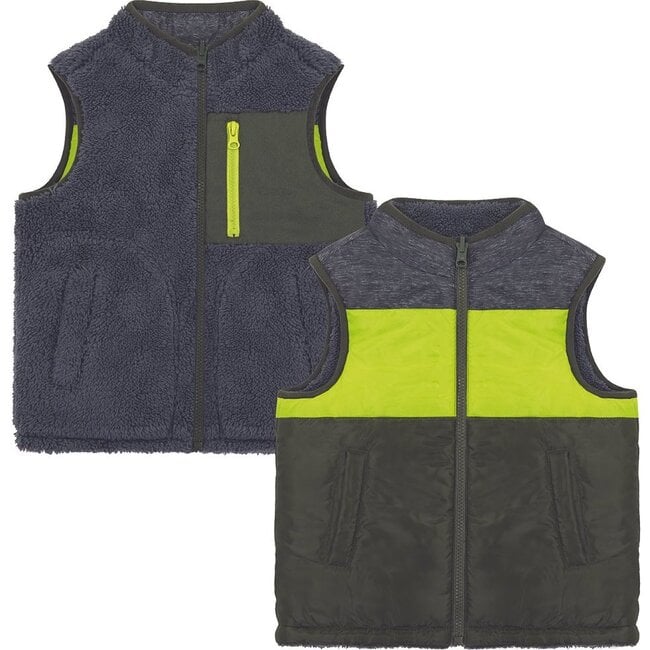 Reversible Sherpa Vest, Green