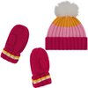 Heart Hat and Glove Set, Pink - Hats - 2