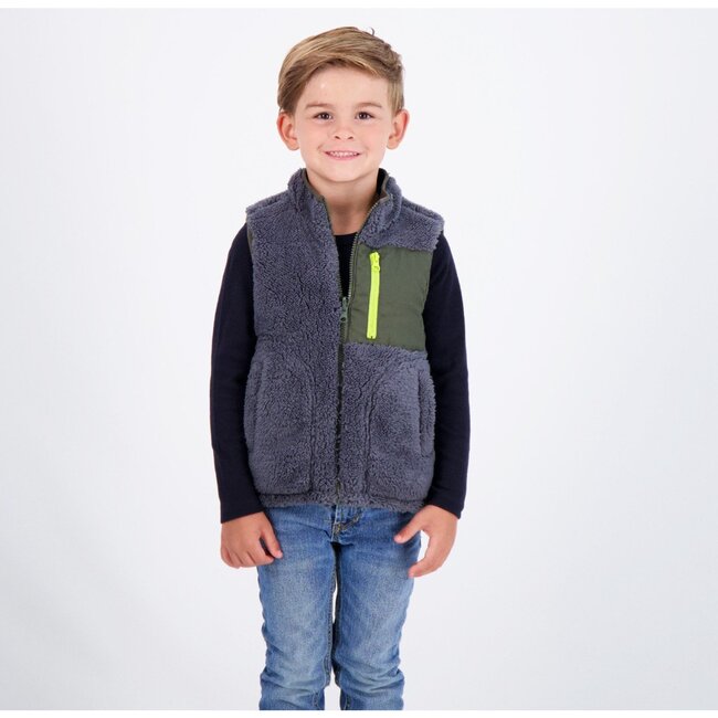 Reversible Sherpa Vest, Green - Vests - 4