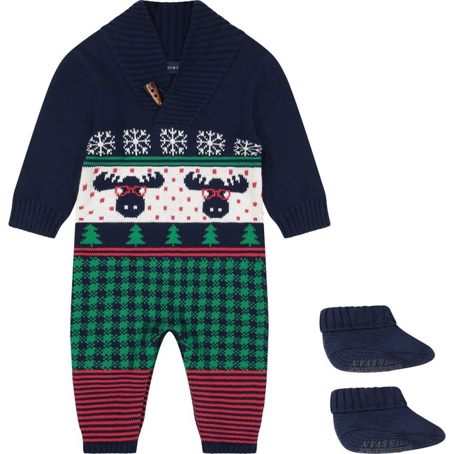 Baby Holiday Sweater Romper, Multi - Rompers - 1