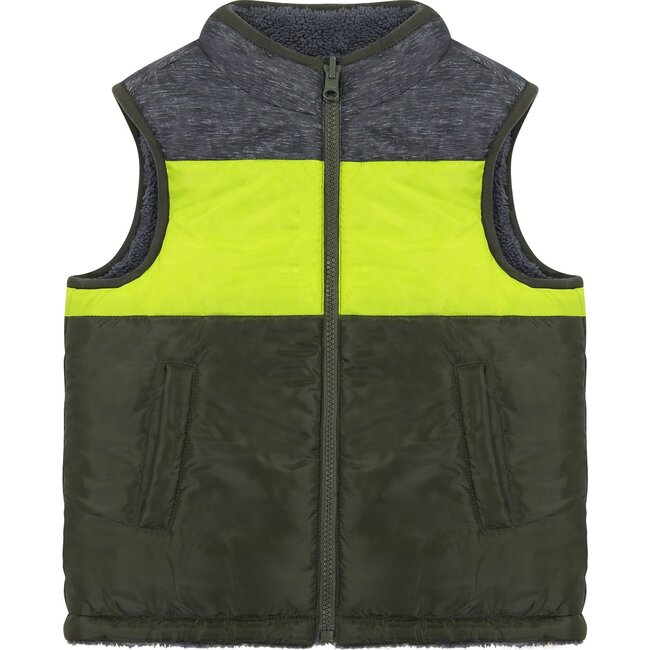 Reversible Sherpa Vest, Green - Vests - 6