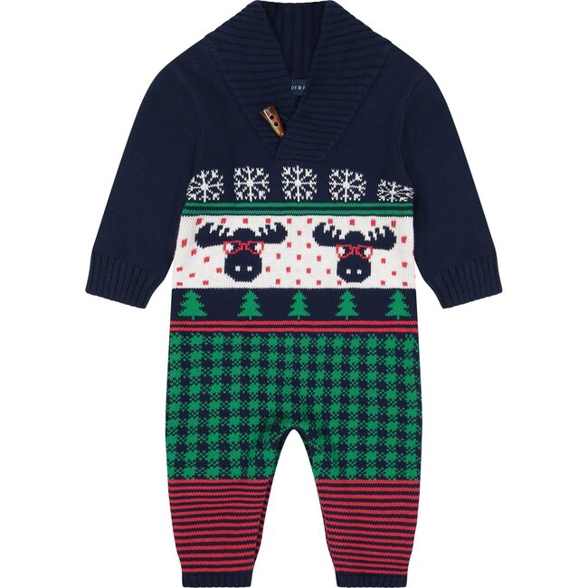 Baby Holiday Sweater Romper, Multi - Rompers - 3