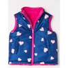 Reversible Heart Sherpa Vest, Pink and Navy - Vests - 6