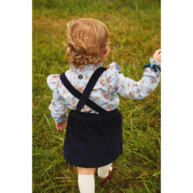Corduroy Suspender Skirt, Navy - Skirts - 4