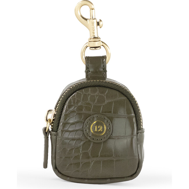 Little Pouch Charm Pacifier Holder, Olive Croc