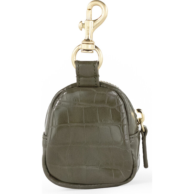 Little Pouch Charm Pacifier Holder, Olive Croc - Pacifiers - 4