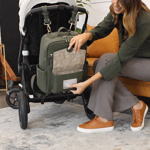 Peek A Boo Backpack, Olive - Diaper Bags - 8