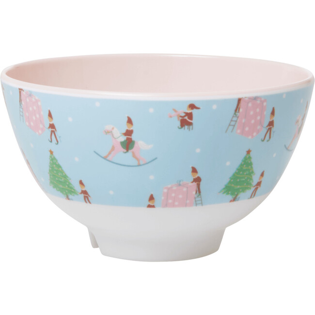 Small Elf Melamine Bowl, Blue/Pink - Tableware - 1