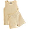 Noble Organic Waffle Tank Set, Buttercream - Pajamas - 1 - thumbnail