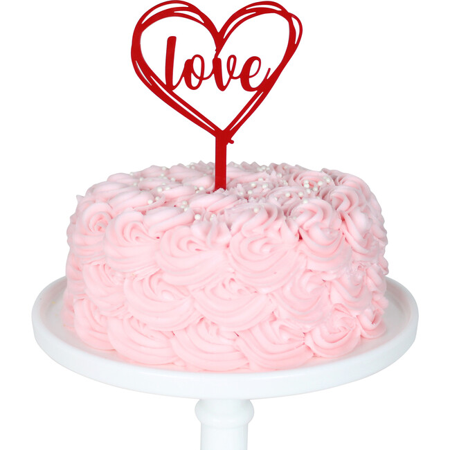 Love Acrylic Cake Topper, Red - Decorations - 1