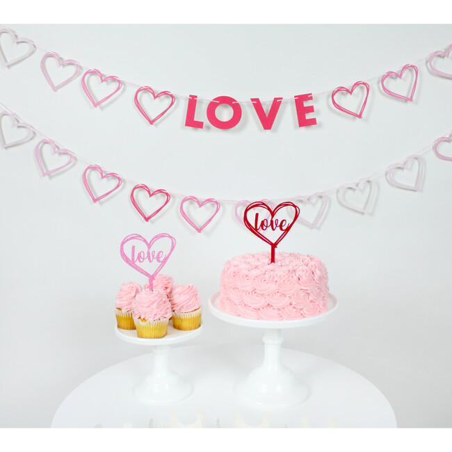 Love Acrylic Cake Topper, Red
