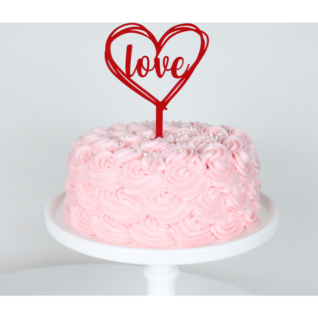 Love Acrylic Cake Topper, Red - Decorations - 4