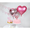 Set of 6 Heart Foil Balloons, Pink/Red/Silver - Decorations - 2