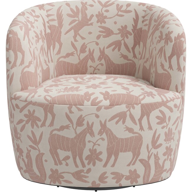 Giles Swivel Chair, Rose Pinata