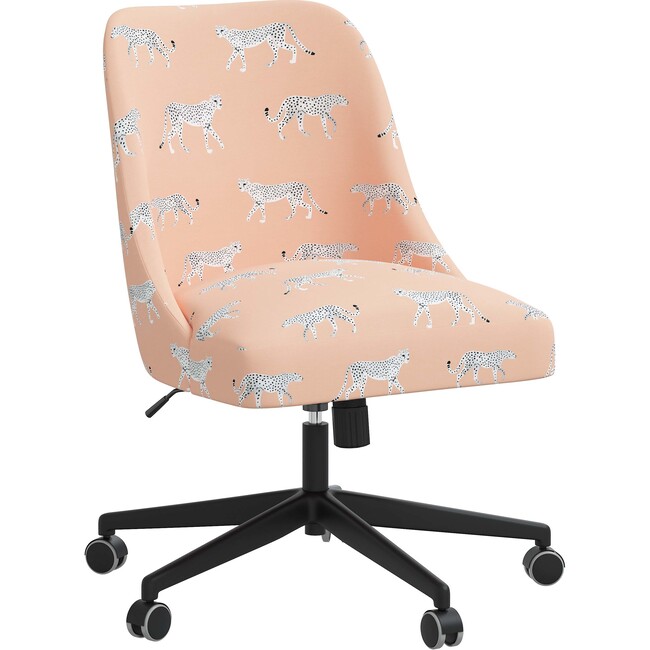 Taylor Desk Chair, Cheetah Walk White/Blush - Desk Chairs - 7