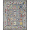 Larson Luxe Hand Knot Botanical Rug, Cool Grey - Rugs - 1 - thumbnail