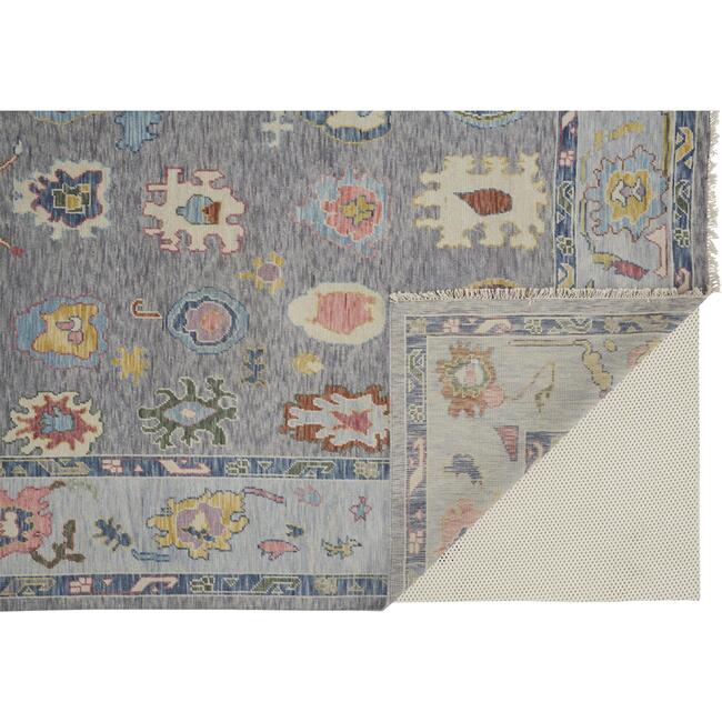 Larson Luxe Hand Knot Botanical Rug, Cool Grey - Rugs - 4