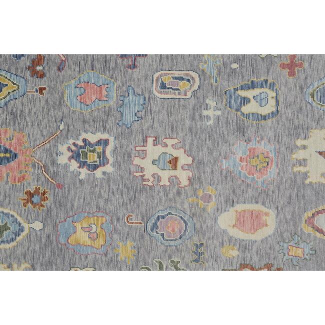 Larson Luxe Hand Knot Botanical Rug, Cool Grey - Rugs - 5