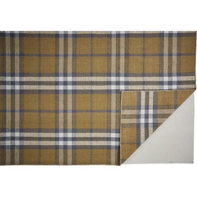 Jens Eco-Friendly Dhurrie Rug, Golden/Denim - Rugs - 4