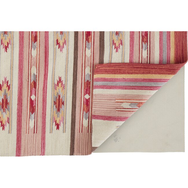 Galvin Navajo Style Serape Kilim Rug, Chili Pepper Red/Goldenrod - Rugs - 4