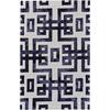 Marengo Tufted Greek Key Wool Rug, Noir - Rugs - 1 - thumbnail