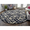 Marengo Tufted Greek Key Wool Rug, Noir - Rugs - 4