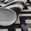Marengo Tufted Greek Key Wool Rug, Noir - Rugs - 6