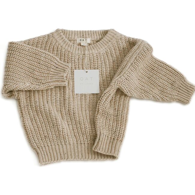 Knit Chunky Sweater, Oat Fleck