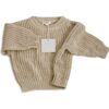 Knit Chunky Sweater, Oat Fleck - Sweaters - 1 - thumbnail