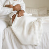 Ribbed Knit Blanket, Powder - Blankets - 2