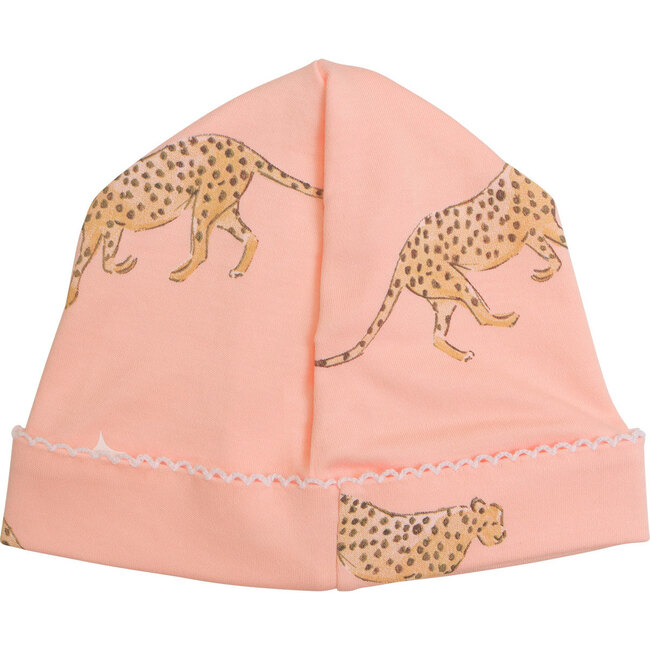 Leopard Receiving Hat, Poppy Pink