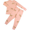 Leopard Two Piece Pajama, Poppy Pink - Pajamas - 1 - thumbnail