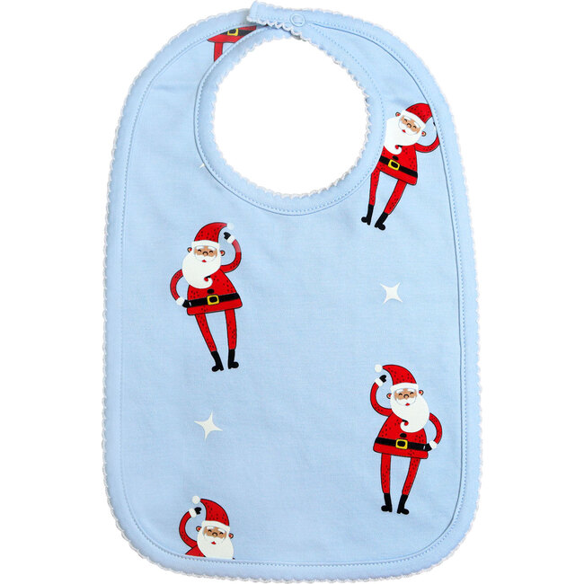 Tinsel Santa Bib, Cloud Blue