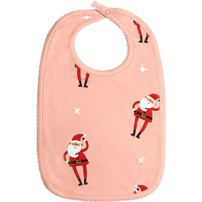Tinsel Santa Bib, Poppy Pink