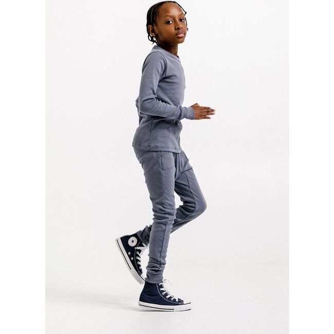 Louie Slim Jogger, Dusty Blue - Sweatpants - 4
