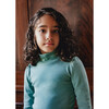 Clemence Puff-Sleeve Turtleneck, Ocean - Shirts - 2