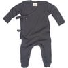 Baby Rib Kimono Onesie, Washed Black - Onesies - 1 - thumbnail