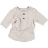 Baby Long Sleeve Henley, Light Grey - Shirts - 1 - thumbnail