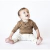 Baby Long Sleeve Henley, Camel - Shirts - 2