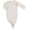Baby Kimono Gown, Light Grey - Nightgowns - 1 - thumbnail